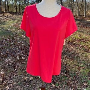 COLDWATER CREEK TOP NEW TEE PINK SHORT SLEEVE NWT Size M